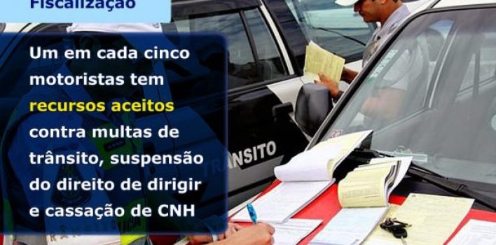 UM EM CADA CINCO MOTORISTAS TEM RECURSOS ACEITOS CONTRA MULTAS DE TRÂNSITO, SUSPENSÃO DO DIREITO DE DIRIGIR E CASSAÇÃO DE CNH